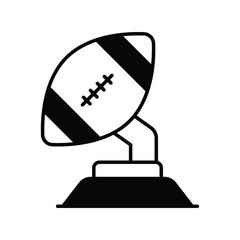 rugby award glyph icon with white background vector stock illustration