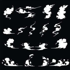 illustration vector graphic of smoke, perfect for animation design, illustration, carton, anime, art, logo design, tactical design, etc.	