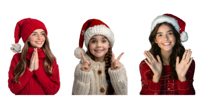 The girl in the Santa hat