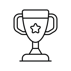 winner trophy line icon with white background vector stock illustration