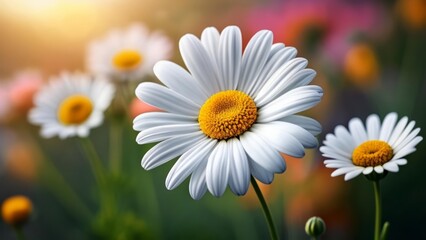 Obraz premium Blooming Joy A Field of White and Yellow Daisies