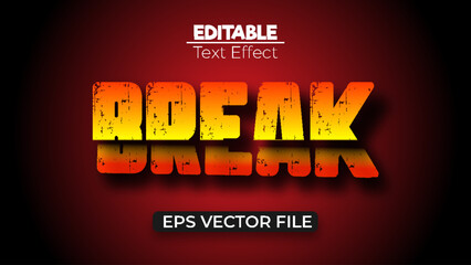 Break editable font text effect 3d