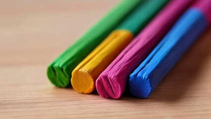 Fototapeta premium A spectrum of color in a wooden palette