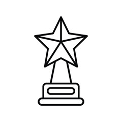 star trophy line icon with white background vector stock illustration