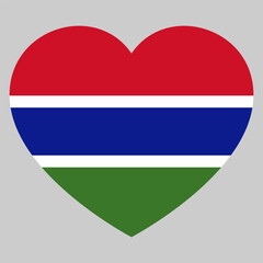 flag of Gambia in form of heart, symbol of love