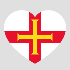 Fototapeta premium flag of Guernsey in form of heart, symbol of love