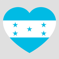 flag of Honduras in form of heart, symbol of love