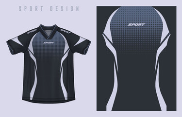 Fabric textile design for Sport t-shirt, Soccer jersey mockup for football club. uniform front view.	