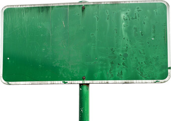 Ancien Panneau Routier Vert : Texture et Simplicité