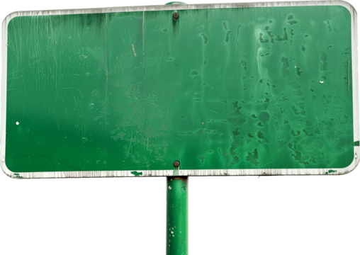 Ancien Panneau Routier Vert : Texture et Simplicité