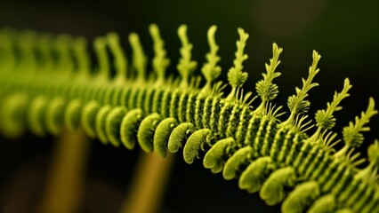  Vibrant green fern fronds in closeup