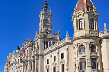 Obraz premium Modernisme Plaza of the City Hall of Valencia, City Hall building