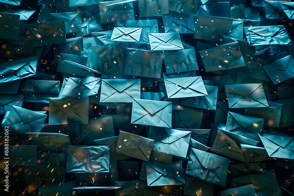 Poster unknown emails screenshots or visual representations of email inboxes flooded with unknown or suspic