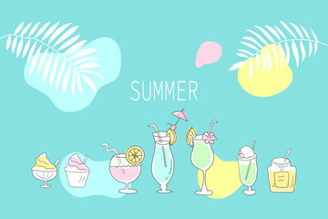トロピカルドリンク　イラスト素材