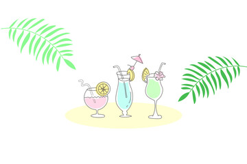 トロピカルドリンク　イラスト素材