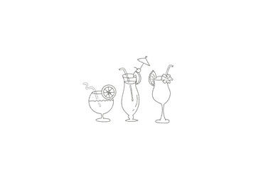 トロピカルドリンク　イラスト素材