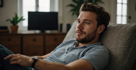 Fototapeta premium Content creator relaxing at home