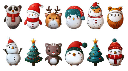 Christmas decoration on transparent background
