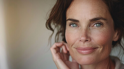 a close-up of a woman