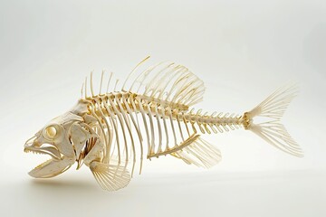 Obraz premium Fish skeleton isolated on white background