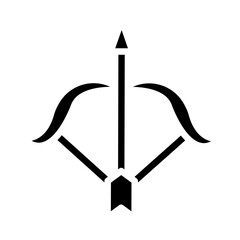 Bow And Arrow Vector Glyph Icon Design