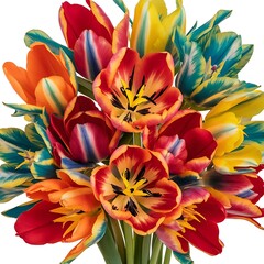 Obraz premium Bunch of parrot style tulips