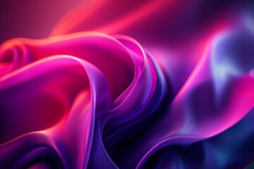 Obraz premium Bold and dynamic abstract art with fluid, silky shapes in pink and purple hues.
