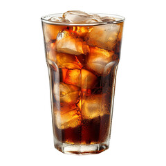 Glass of cola with ice isolated on transparent background Remove png, Clipping Path, pen tool