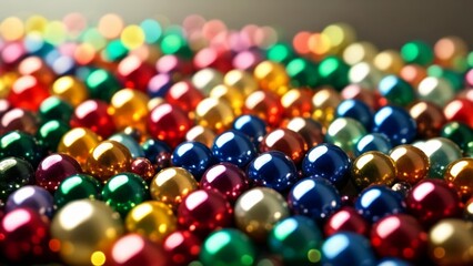  Vibrant Christmas ornaments in a closeup shot