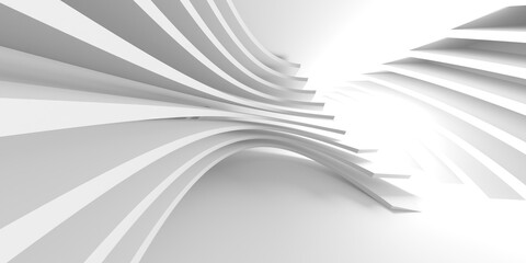 White futuristic empty room interior space. Architecture design