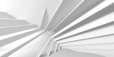 White modern space architectural background. Futuristic design