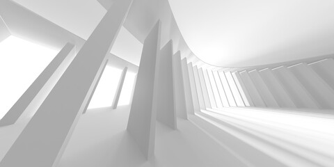 Fototapeta premium White modern space architectural background. Futuristic design