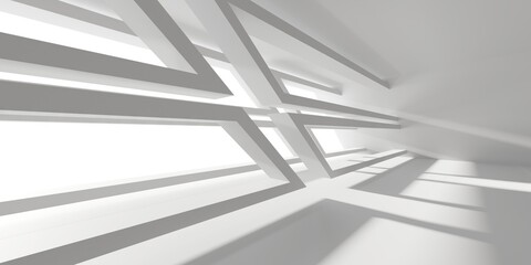 Obraz premium White modern space architectural background. Futuristic design