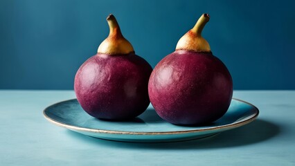  Fruity elegance on a blue plate