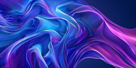 Fototapeta premium Abstract colorful wave pattern of blue and purple flowing lines in a dynamic background digitally generated art concept