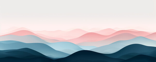 Picture a serene nature scene with pink and blue mountains, offering diverse and breathtaking terrain