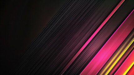 Obraz premium Abstract futuristic design with diagonal glowing lines on dark background