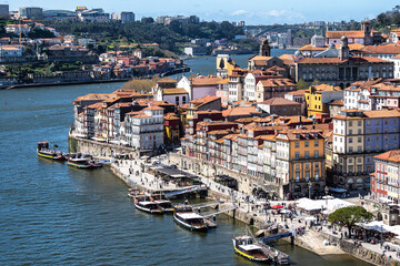 Picturesque, colorful view at old town of Porto in Portugal