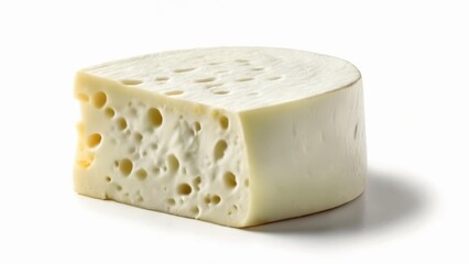  Freshly cut cheese with air pockets ready to melt