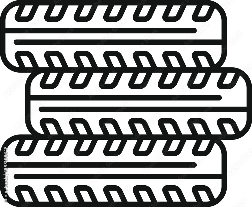 Poster three tire track imprints are lined up next to each other showing the different tread patterns
