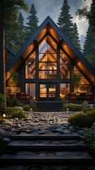 Obraz premium wooden house in the woods