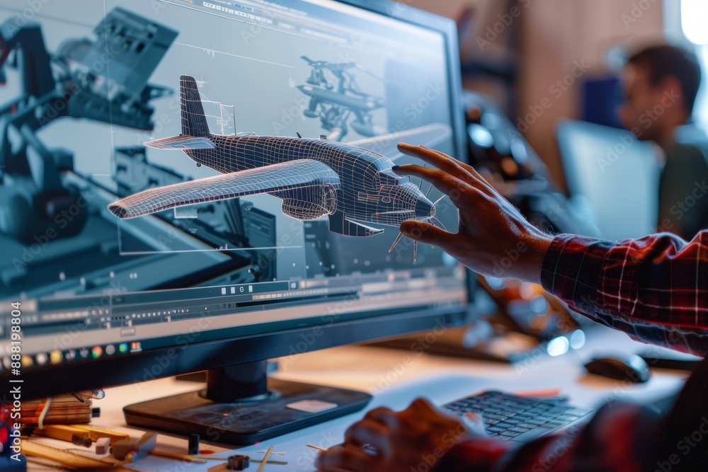 Poster collaborative cad engineering for detailed aircraft design - professional software use
