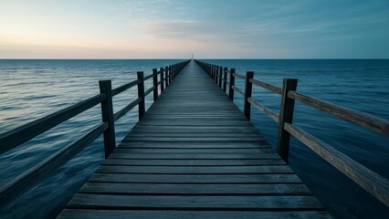 Obraz premium Exploring the horizon on a serene pier