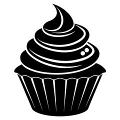 Cupcake Icon Silhouette Vector Art Illustration