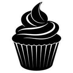 Cupcake Icon Silhouette Vector Art Illustration