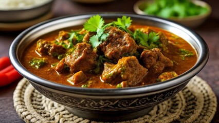 Fototapeta premium Delicious Indian beef curry in a bowl