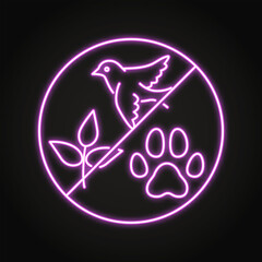 Loss of biodiversity neon icon