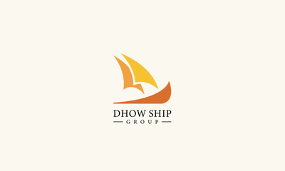 Simple Dhow Ship Logo Design