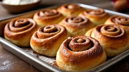  Deliciously baked cinnamon rolls fresh out of the oven