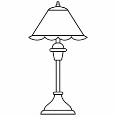 Lamp icon silhouette vector line art illustration